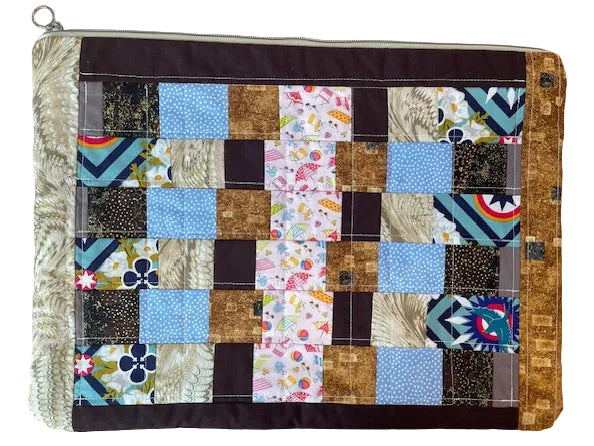 Quilted Laptop Sleeve - Browns and Blues