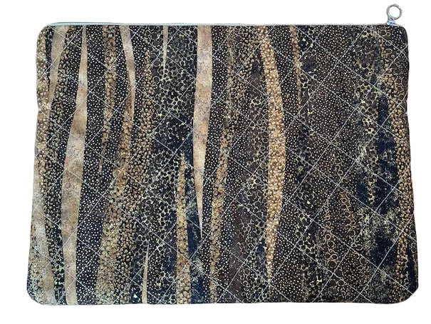 Quilted Laptop Sleeve - Browns and Blues
