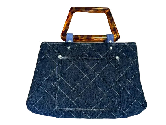 Quilted Denim Clutch