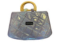 Quilted purple Vinyl Clutch