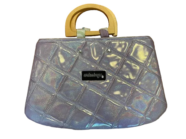 Quilted purple Vinyl Clutch