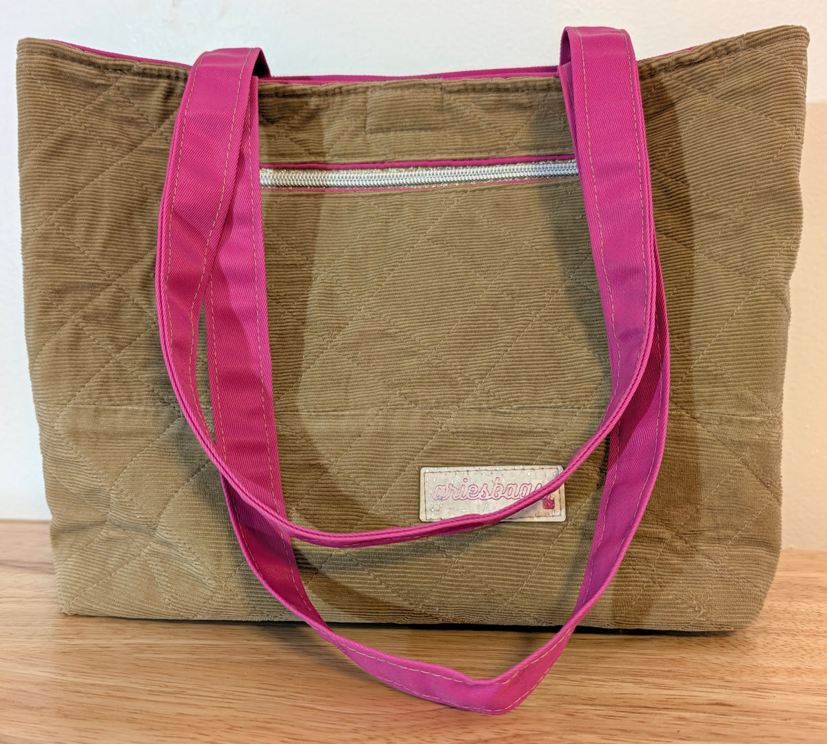 Small and Smart Tote Bag - brown corduroy