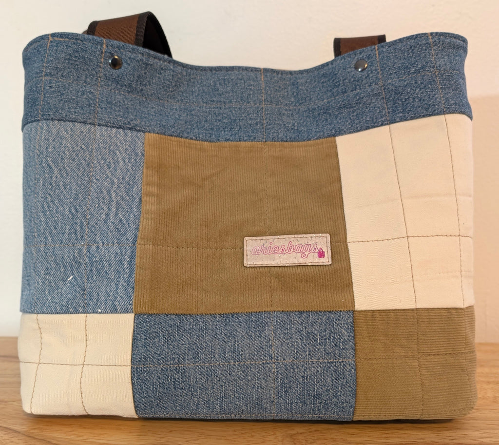 Small and Smart Tote Bag - multi denim