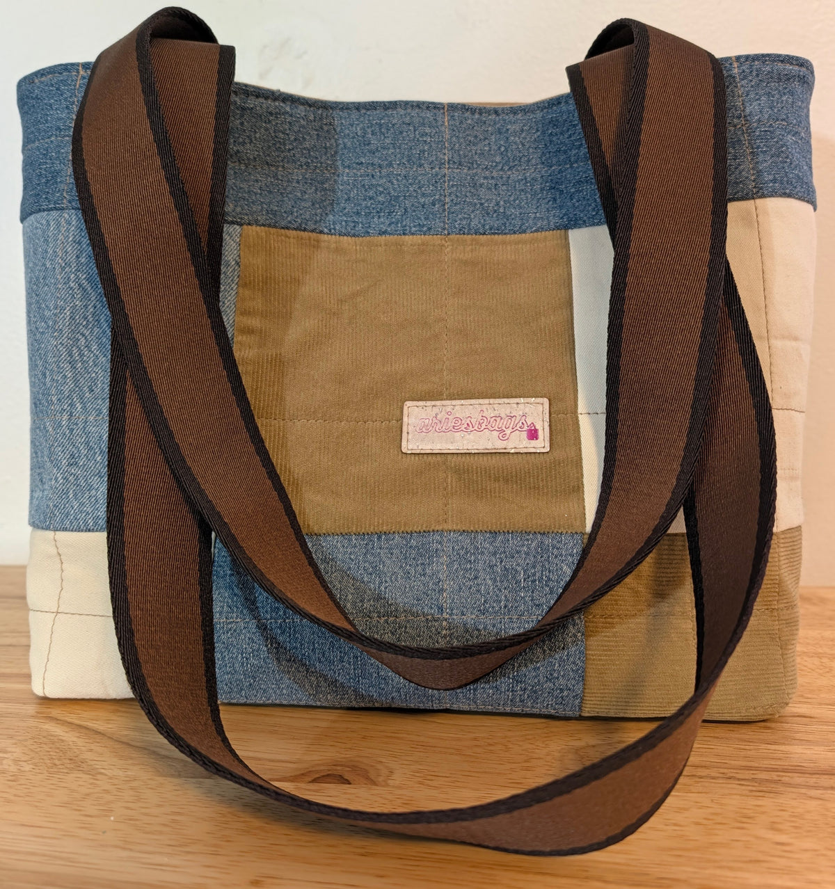 Small and Smart Tote Bag - multi denim