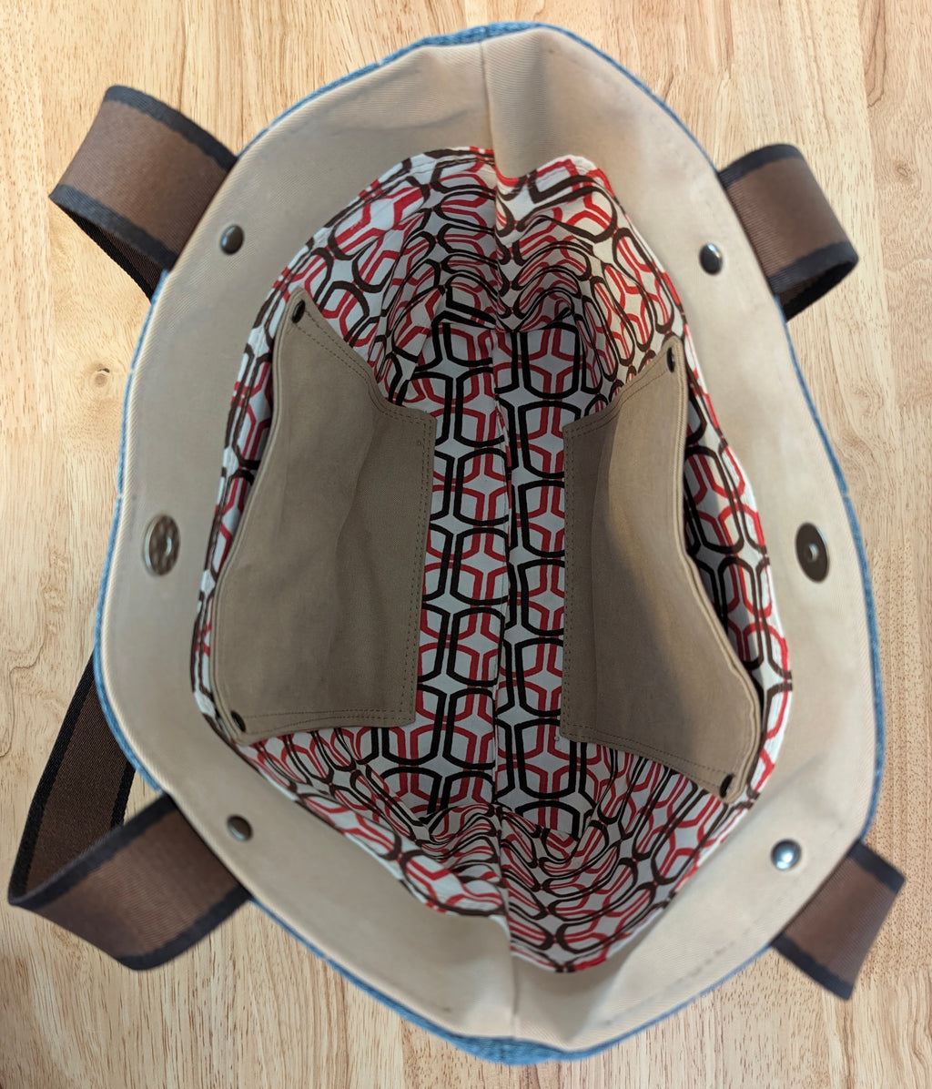 Small and Smart Tote Bag - multi denim