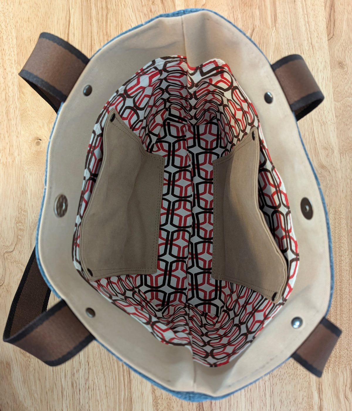 Small and Smart Tote Bag - multi denim